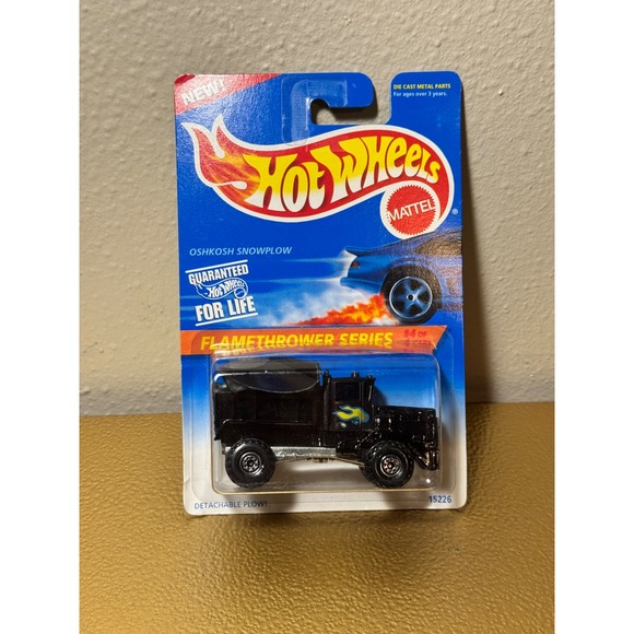 Hot Wheels Other - Hot Wheels Oshkosh‎ Snowplow Flamethrower Series 4 Black Collector 387 1996